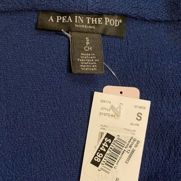 A Pea In The Pod Blue Nursing Tank Top Zippered Textured Small NWT - Picture 8 of 8